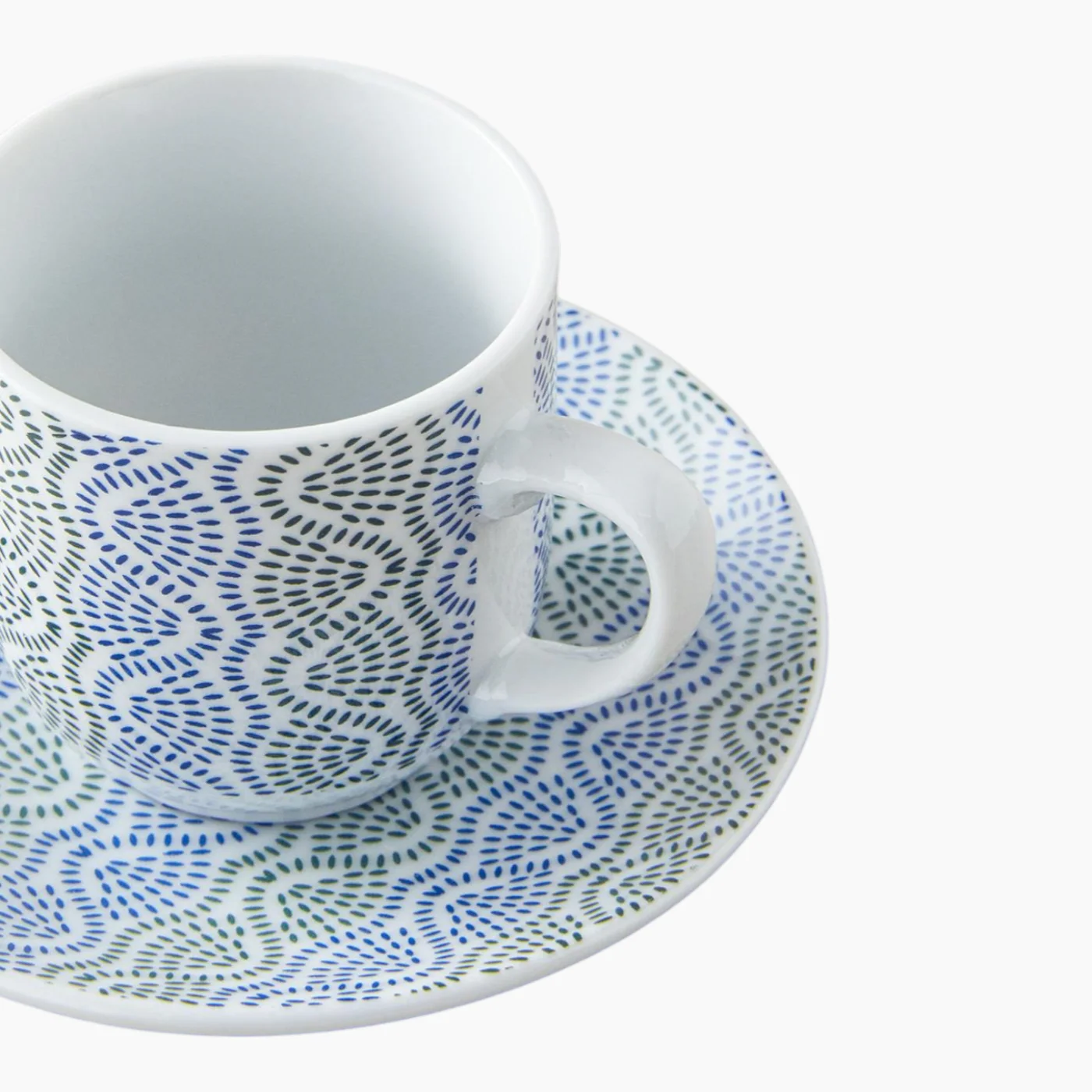 EH Living Conner Porcelain 4 Pieces 2 Servings Coffee Cup Set 80 ml Blue - Green - Image 4