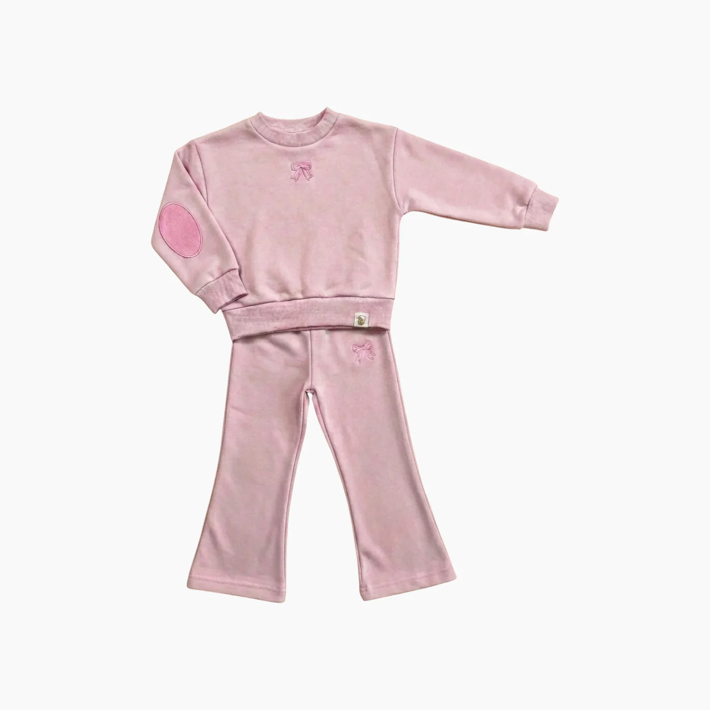 Cozy Kids Bow Set Outfit - Image 2