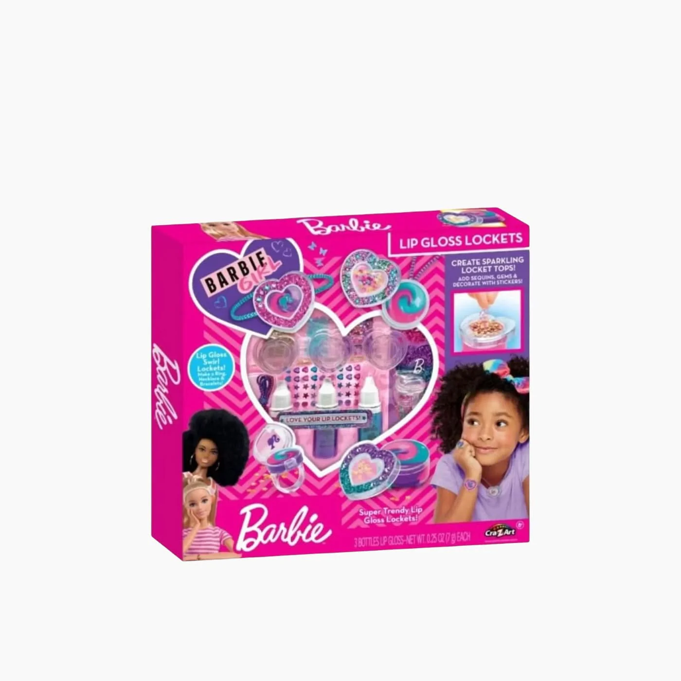 Cra-Z-Art Barbie Sparkling Sweet Heart Lip Gloss Lockets Craft Kit - Image 2