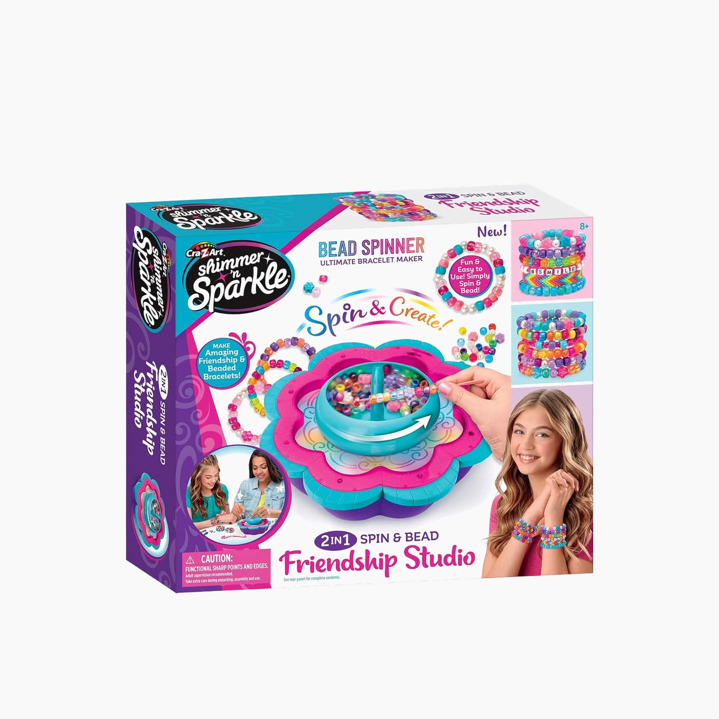 Cra-Z-Art Shimmer 'N Sparkle 2 In 1 Spin & Bead Friendship Studio Craft Kit - Image 5