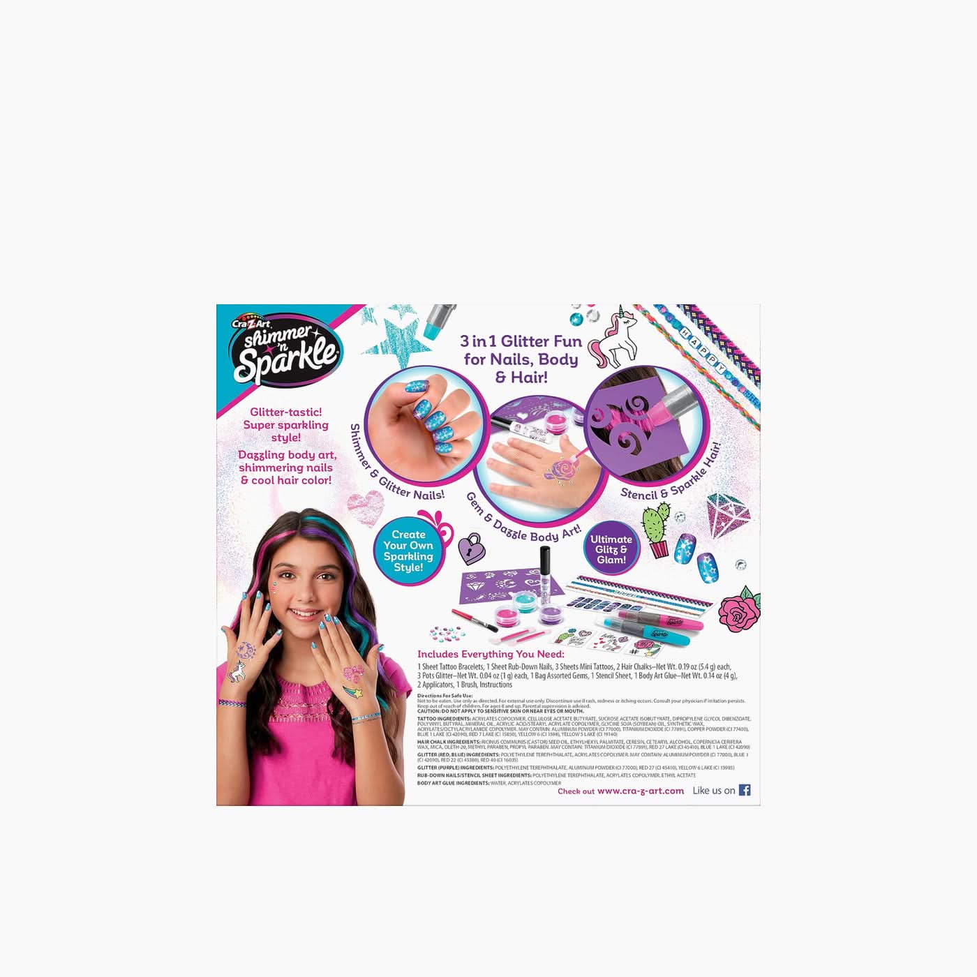 Cra-Z-Art Shimmer 'N Sparkle 3 In 1 Ultimate Glitter Beauty Set - Image 3