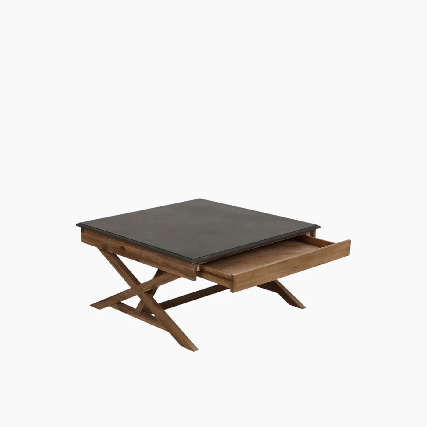 Splendido Home Furniture Crossbars & Concrete Top Coffee Table - Image 3