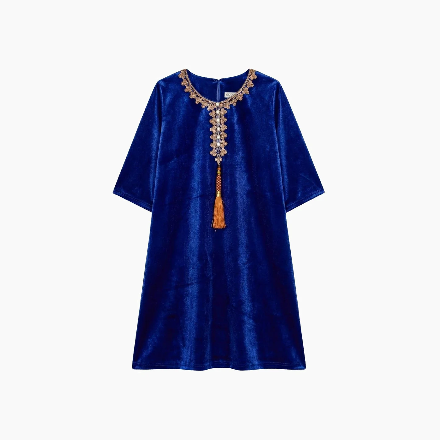 Kaftans Girl's Cotton Velvet Closed Zeya Abbay - Image 3