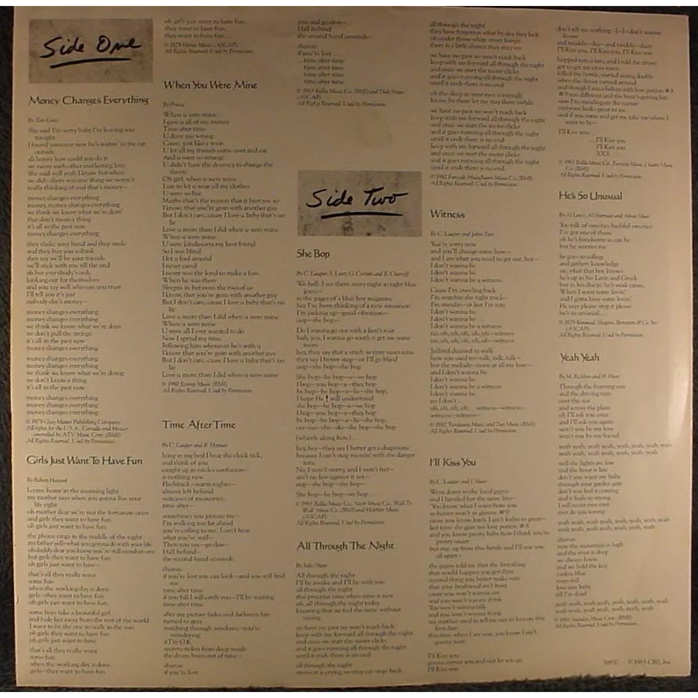 Cyndi Lauper She's So Unusual Vinyl LP - Image 5