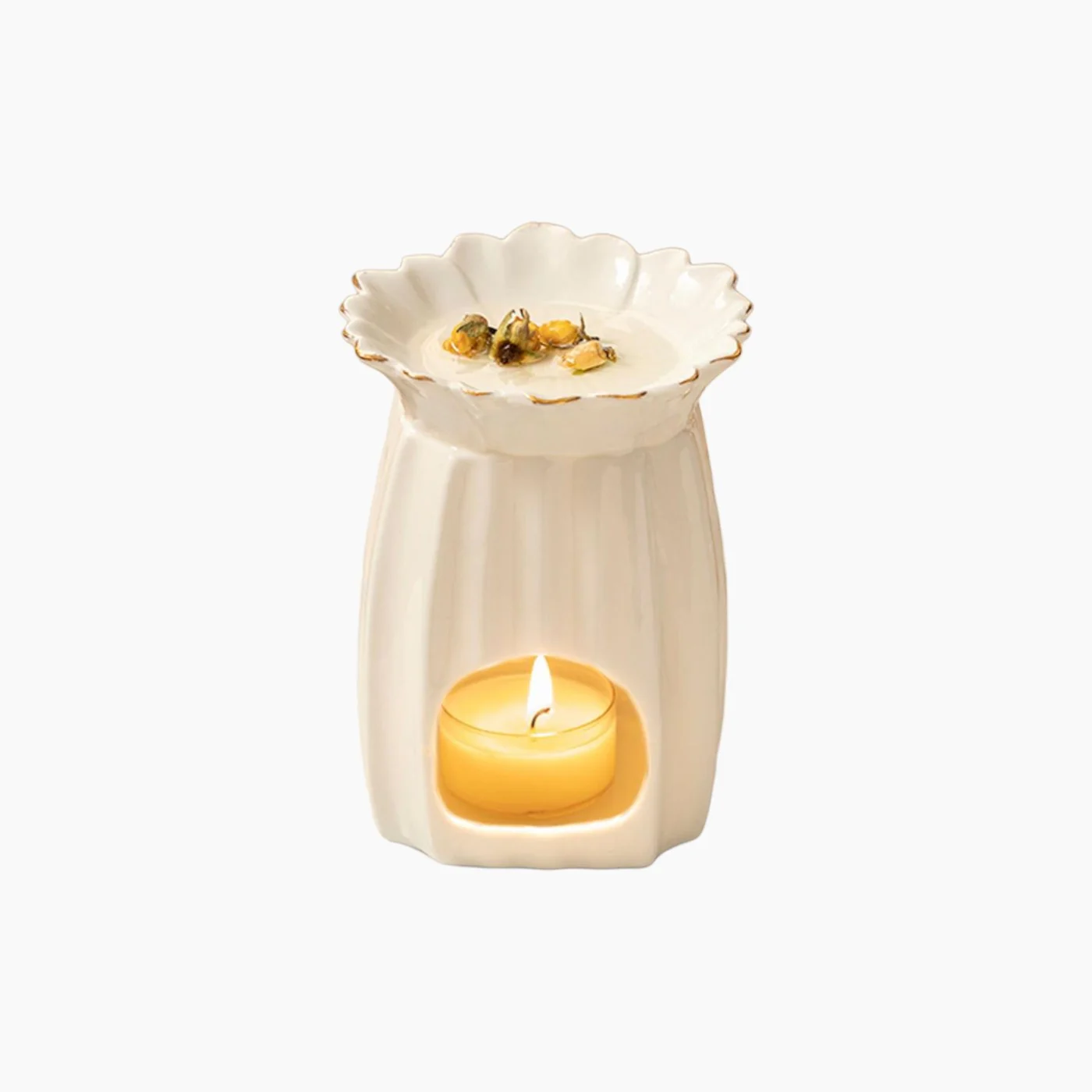 EH Living Daisy Bouquet Green Censer 11X11X14 cm White