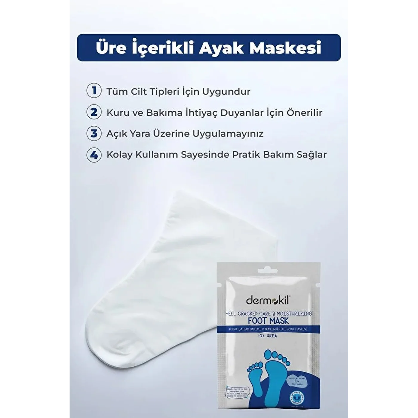 Dermokil 10% Urea Heel Crack Care & Moisturizing Foot Mask - Image 2