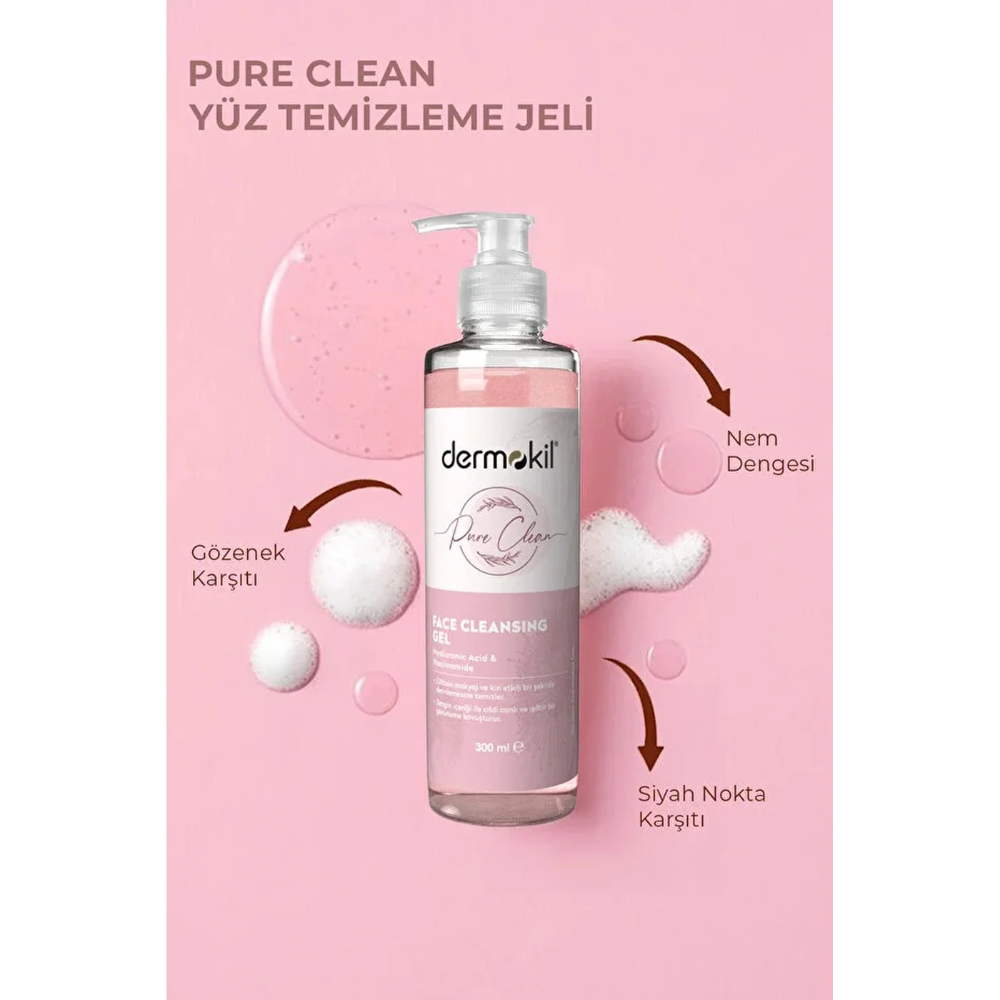 Dermokil Facial Cleansing Gel Hyaluronic Acid & Niacinamide - Image 2