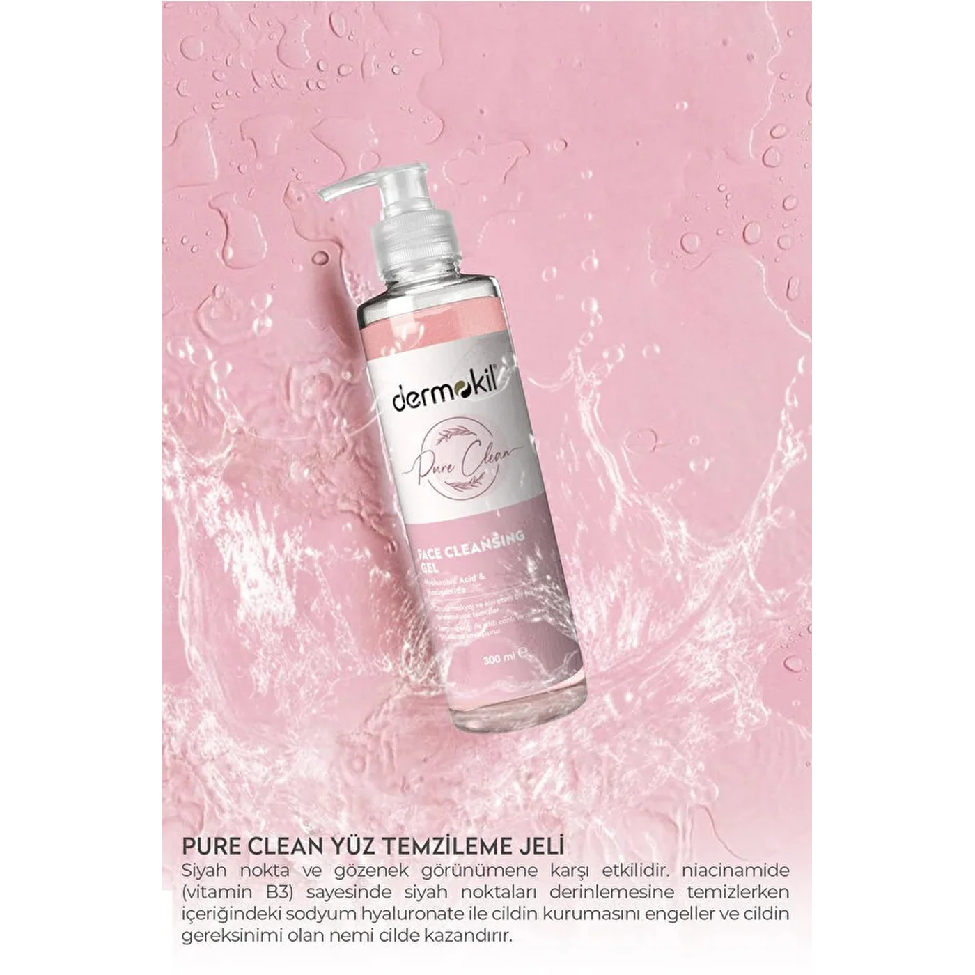 Dermokil Facial Cleansing Gel Hyaluronic Acid & Niacinamide - Image 3