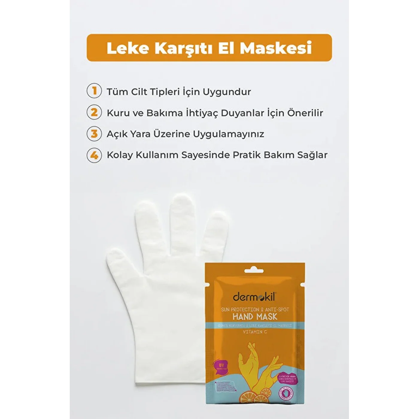 Dermokil Vitamin C Anti-Spot & Sun Protection Hand Mask - Image 4
