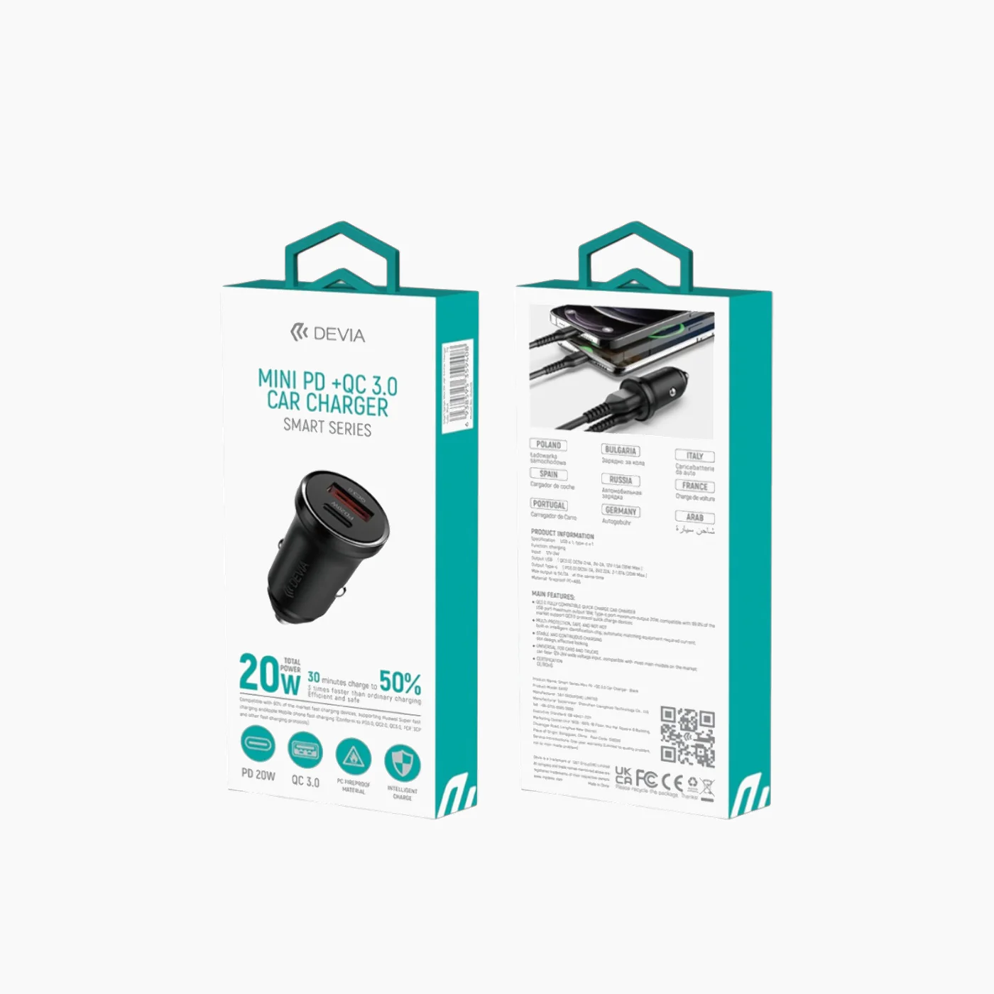 Devia Mini PD +QC 3.0 Car Charger (20W) - Image 5