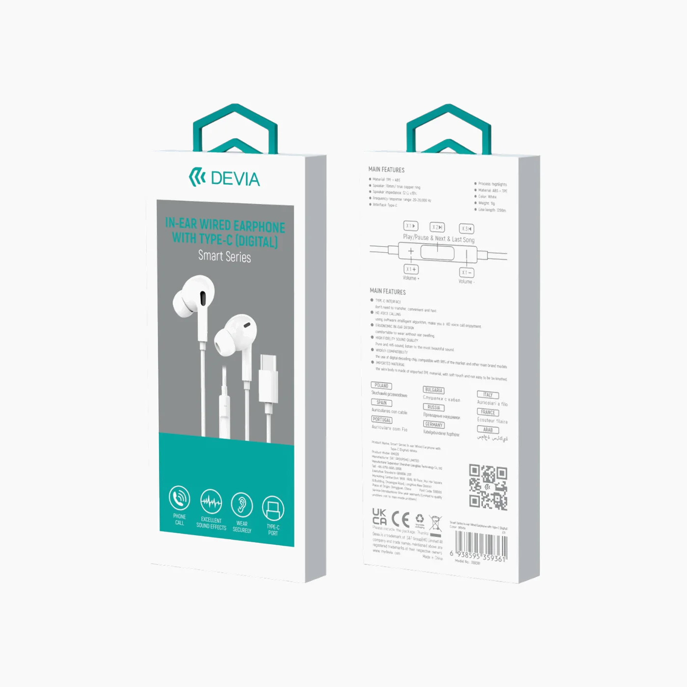 Devia Type-C Wired Earbuds - Image 6