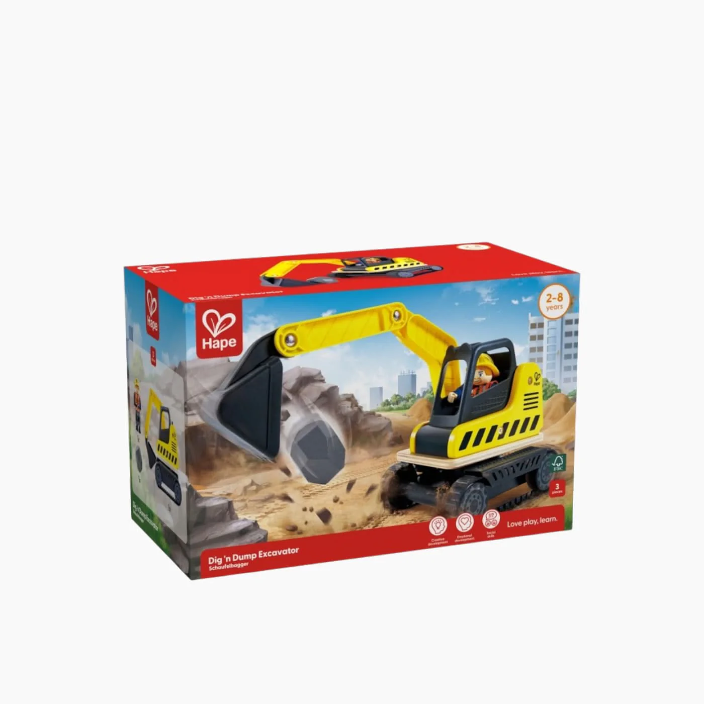 Hape Dig 'N Dump Excavator Toy Truck - Image 3