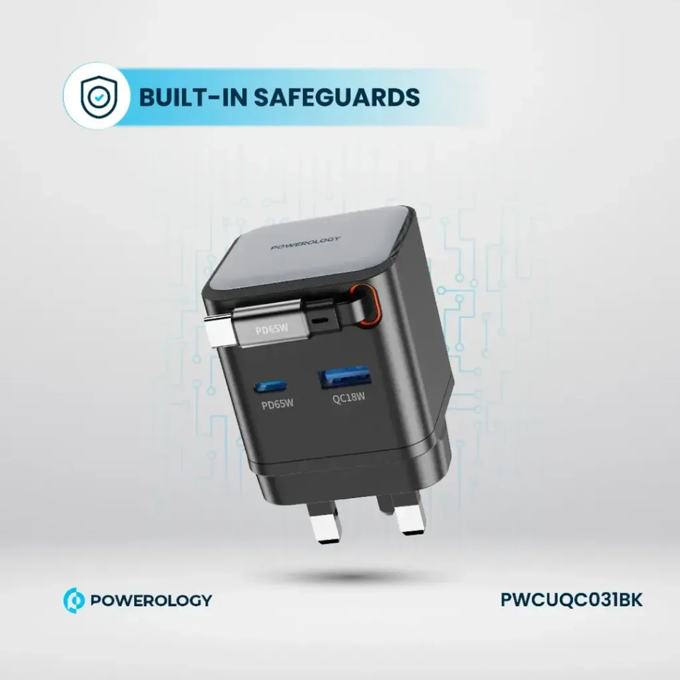 Powerology Retractable GaN Charger - Image 15