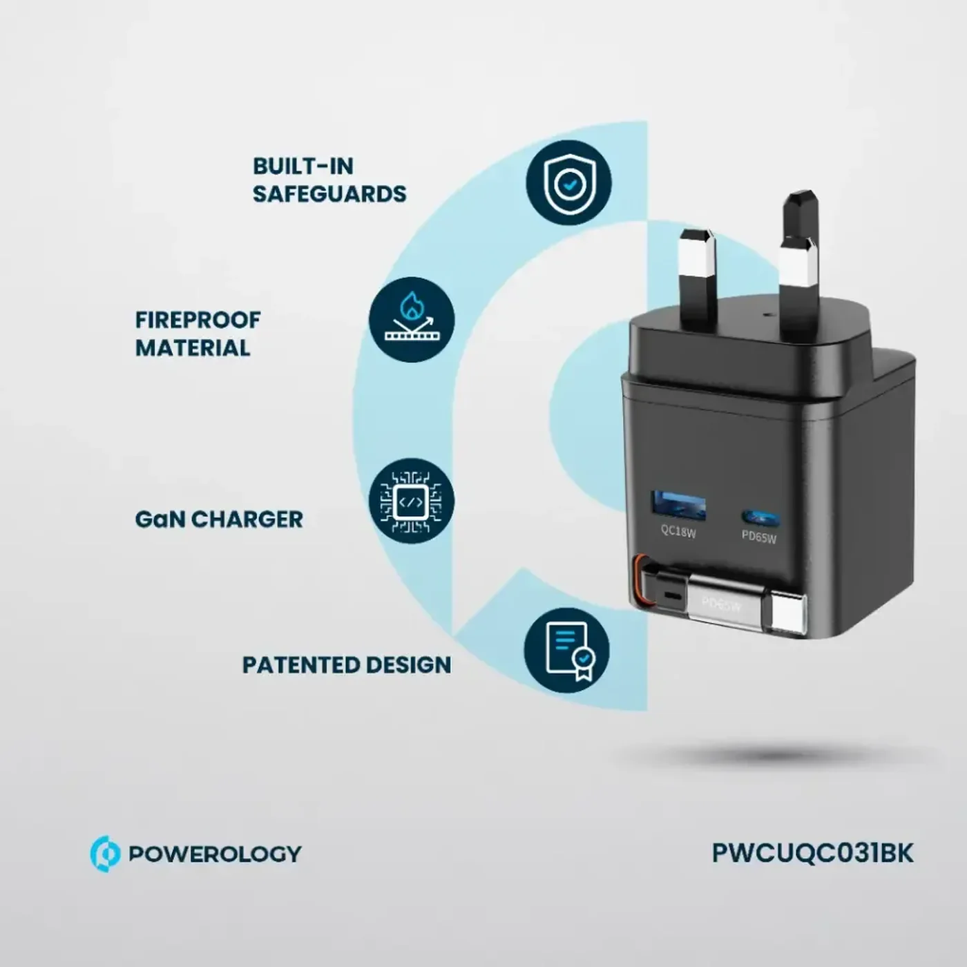 Powerology Retractable GaN Charger - Image 24