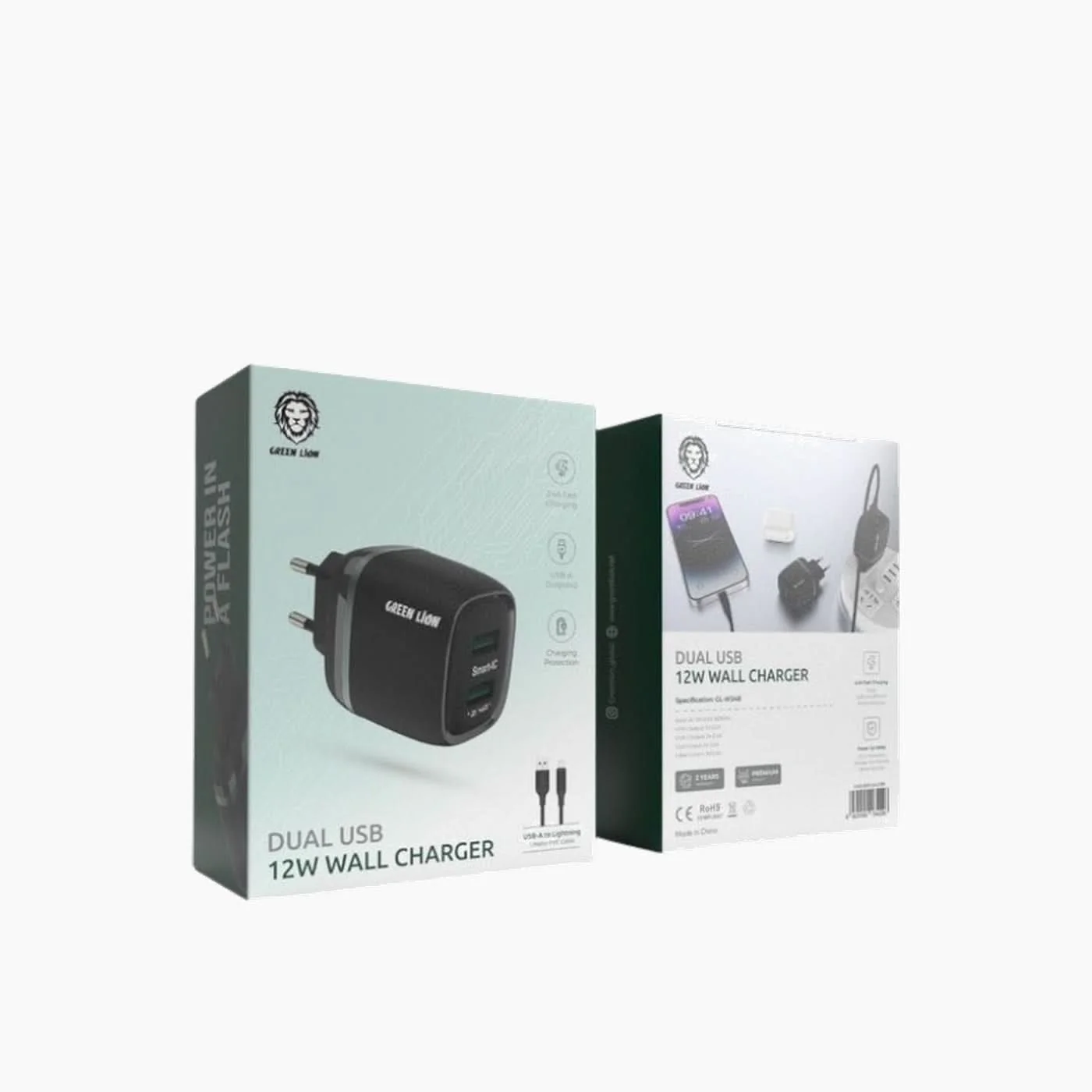 Green Lion Dual USB 12W Wall Charger - Image 3