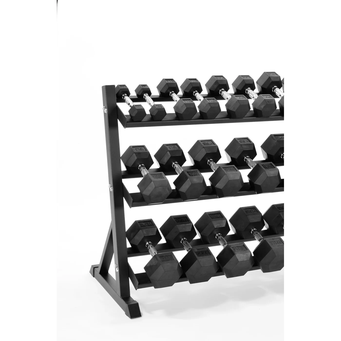 Dumbbell set with stand, 2.5 kg - 25 kg, 10 pairs - Image 2