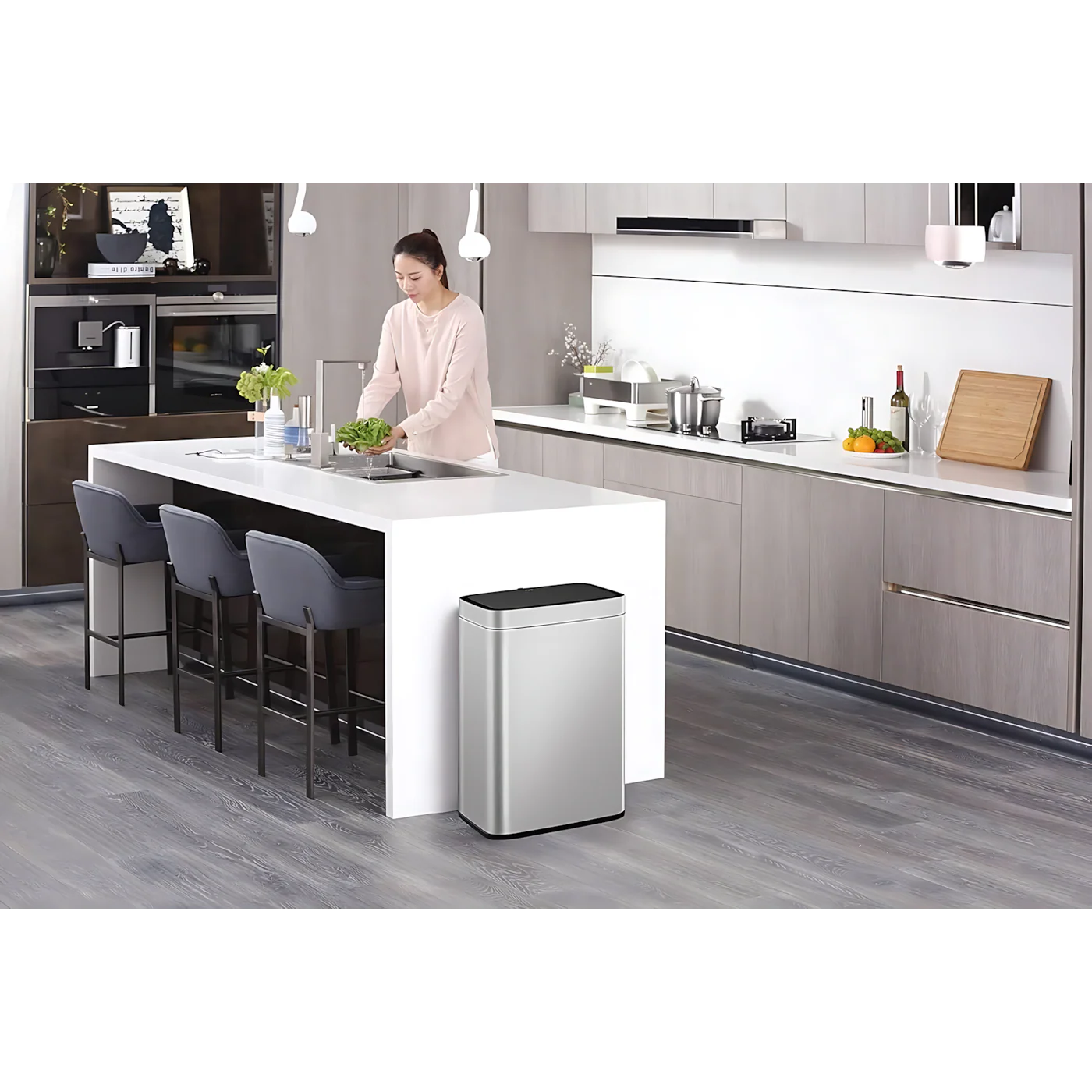 EKO MARVIS 45L Stainless Steel Sensor Trash Bin - Image 4
