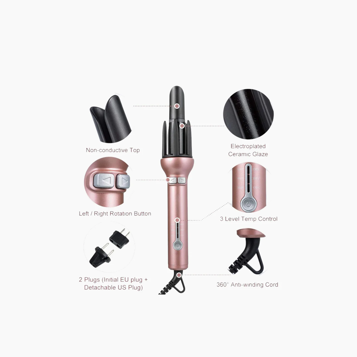 ENZO Automatic Hair Curler for Long Hair - Image 2