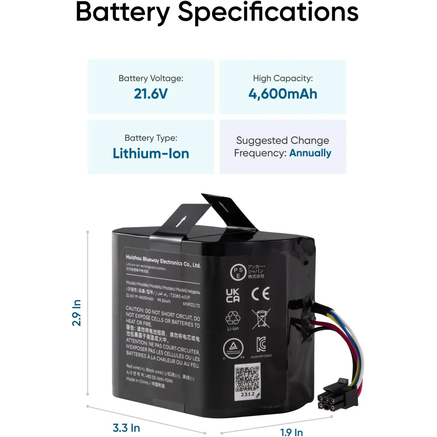 Eufy Replacement Battery (S1 Pro) - Image 3