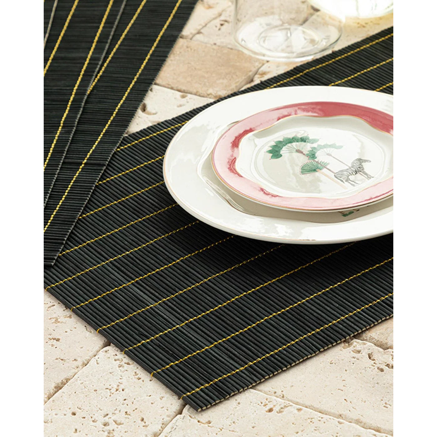 EH Living Farleg Bamboo 4 Pcs Table Mat 45x30 cm Black - Image 3