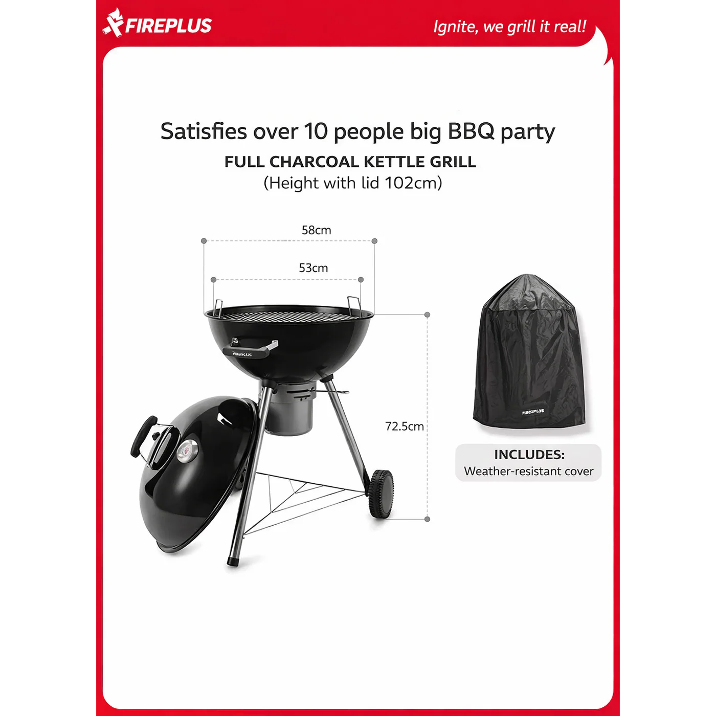 FIREPLUS Charcoal BBQ Grill - Image 3