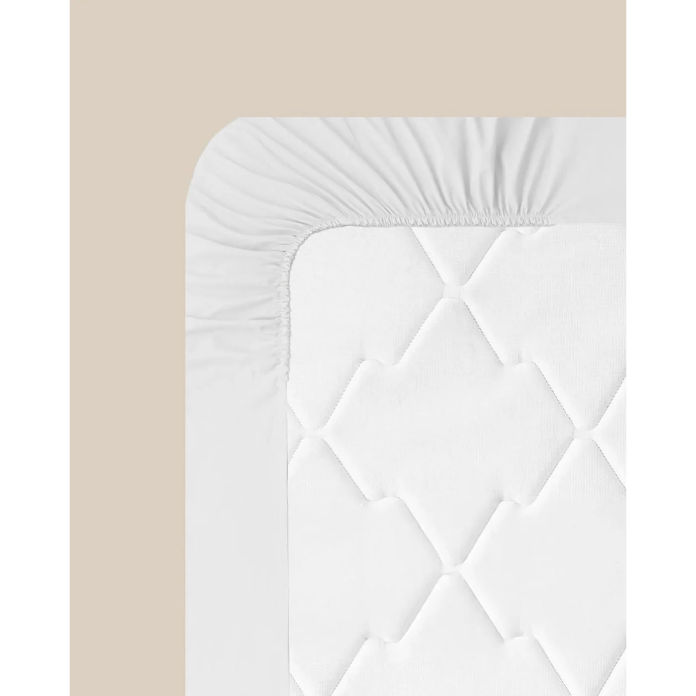 EH Living Flat 2 Cotton Single Size Fitted Sheet 100x200 cm White - Image 4