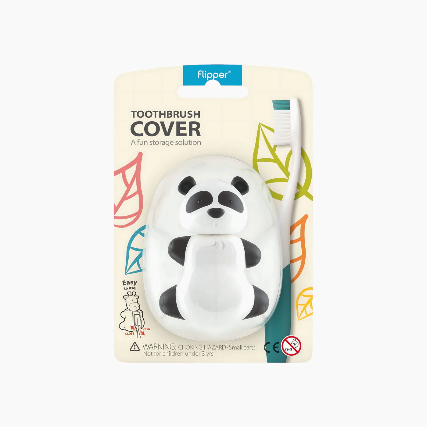 Flipper Fun Animal Toothbrush Cover & Toothbrush Combo Pack - Image 3