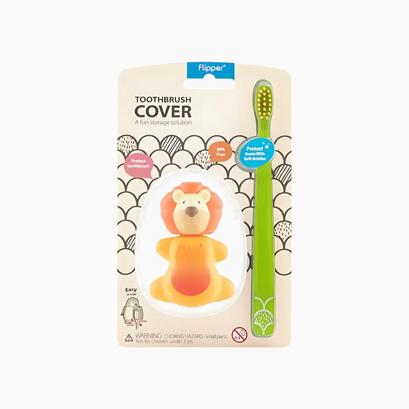Flipper Fun Animal Toothbrush Cover & Toothbrush Combo Pack - Image 5