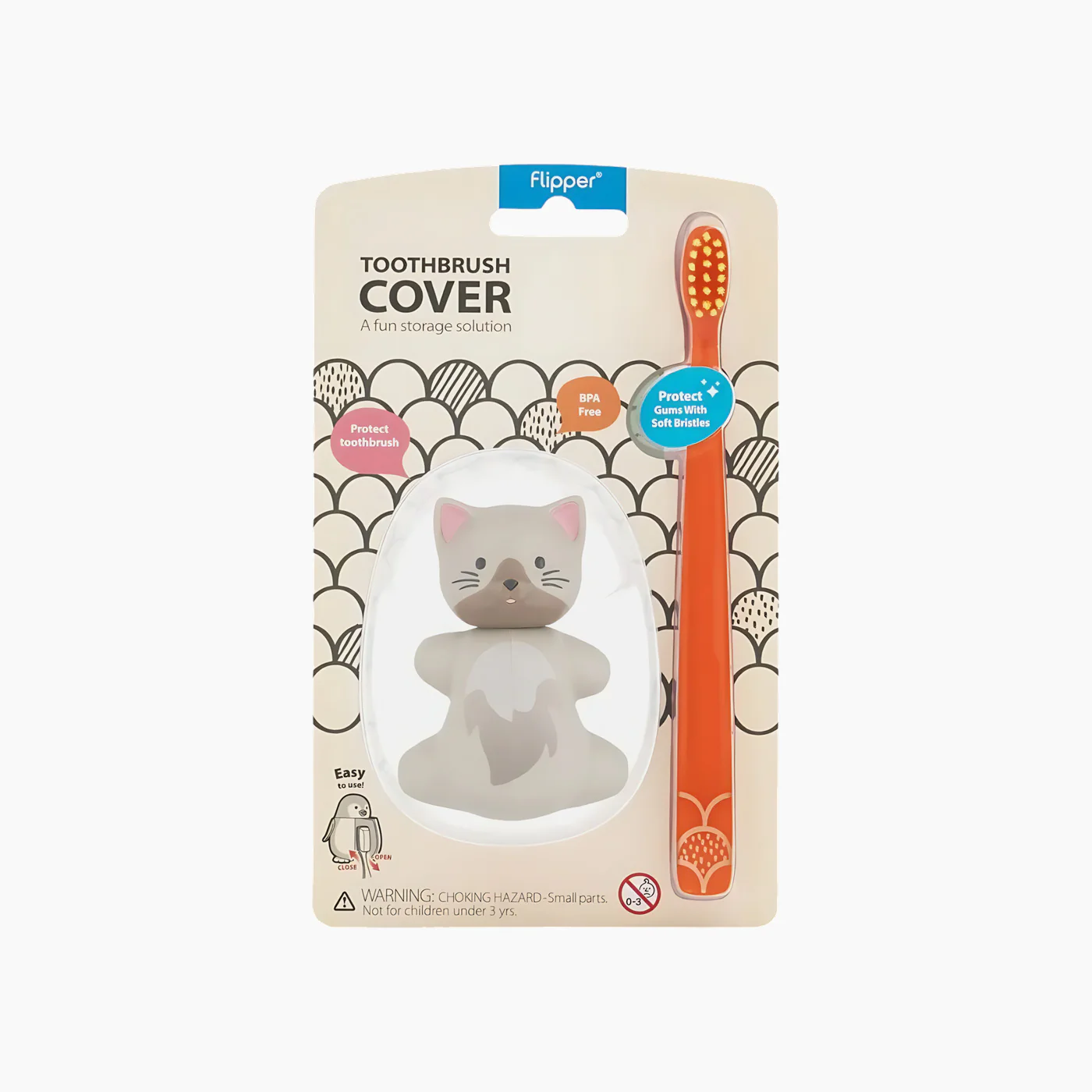 Flipper Fun Animal Toothbrush Cover & Toothbrush Combo Pack - Image 6