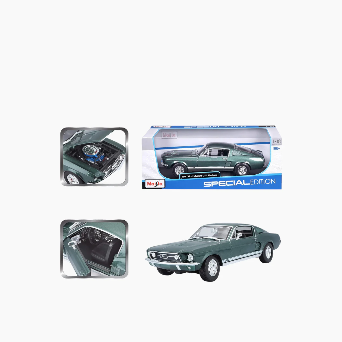 Maisto Burago Ford Mustang Fastback (1967) 1:18 Special Edition (B) - Image 15