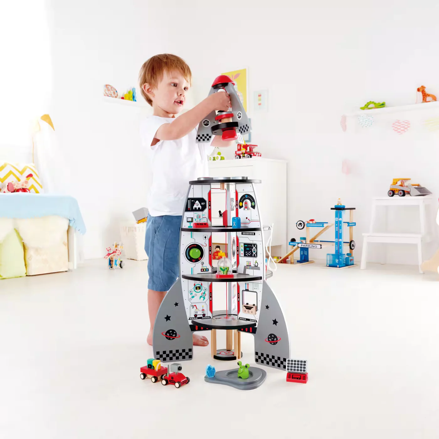 Hape Four Stage Rocket Ship Playset - Image 6