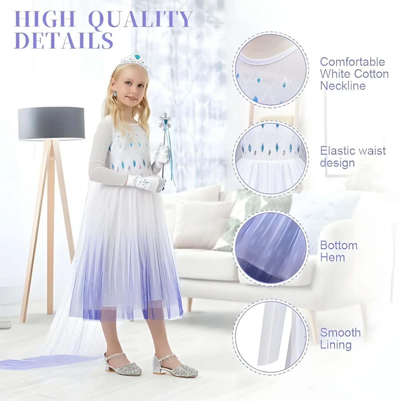 The Source Frozen Snow Queen Costume Dress - Image 12