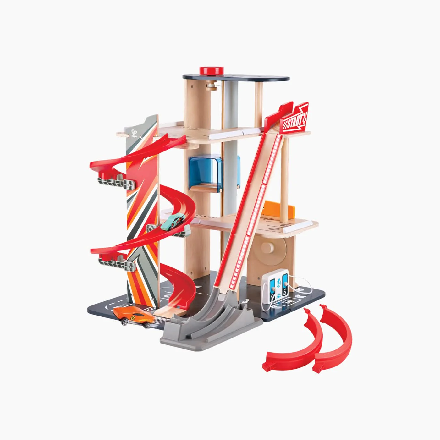 Hape Gearhead Stunt Garage Playset - Image 2