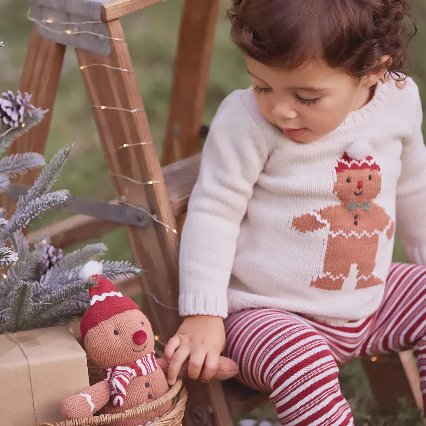Elegant Baby Gingerbread Holiday Pullover Set - Image 3