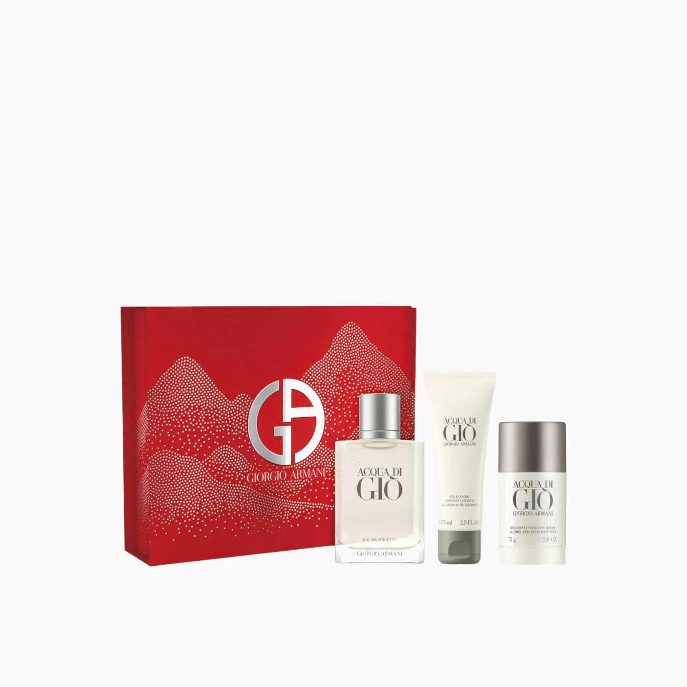Giorgio Armani Acqua Di Gio EDT 100Ml + Shower Gel 75Ml + Deodorant 75Ml Gift Set For Men