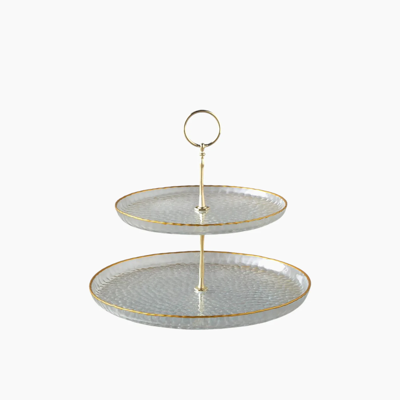 EH Living Golden Glow Glass Cookie Stand 21+28 cm Transparent - Gold
