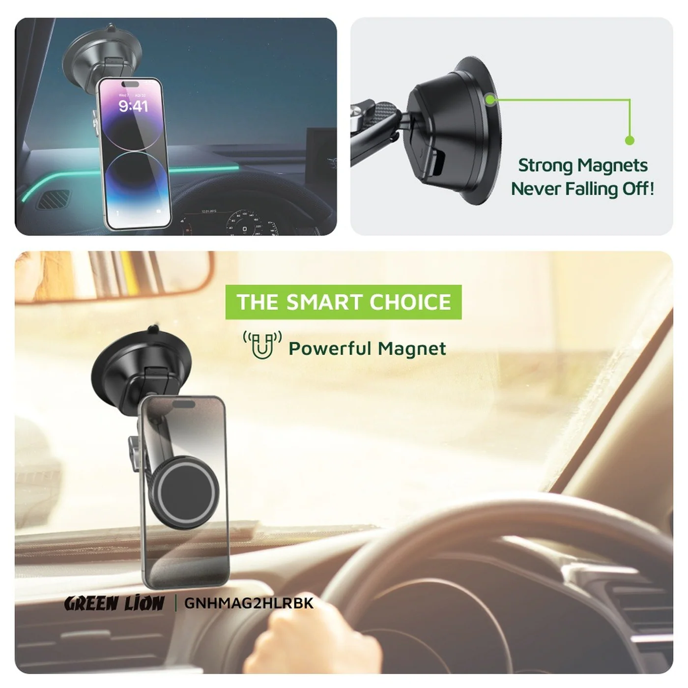 Green Lion Halo MagSafe Car Holder - Image 3