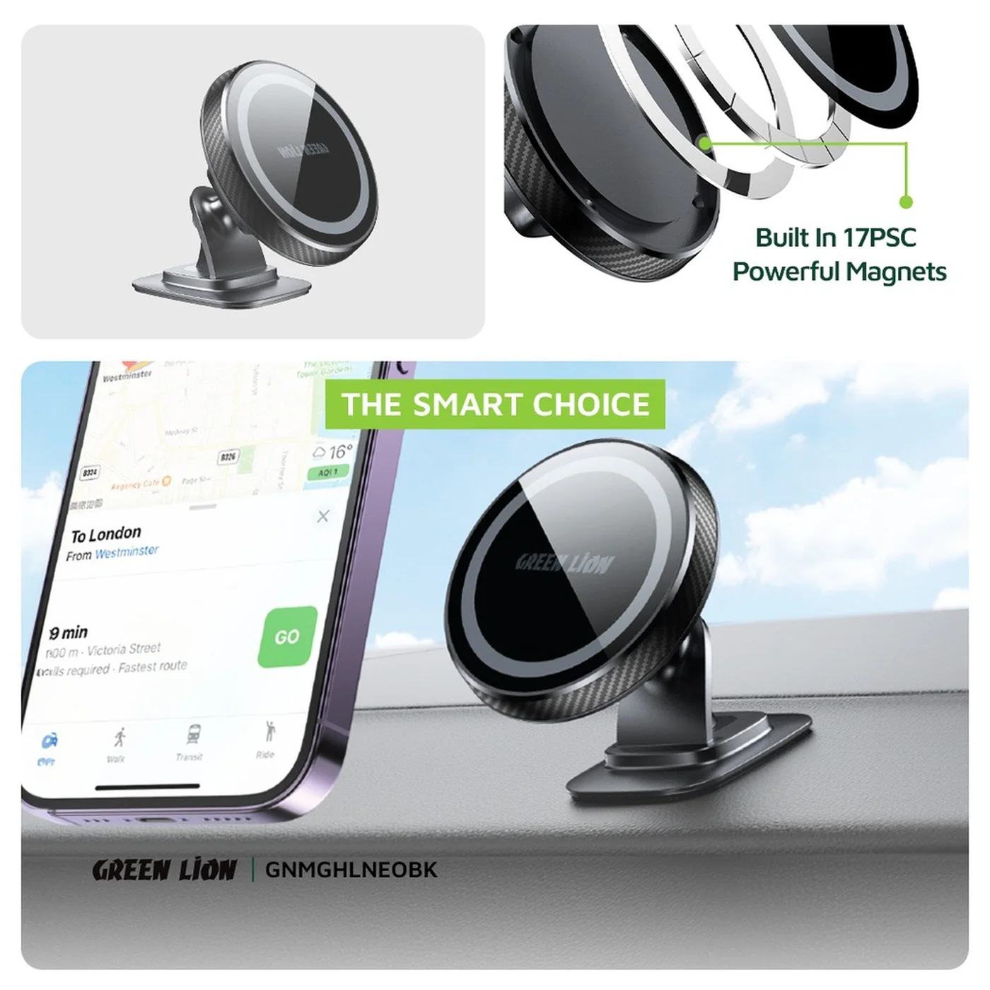 Green Lion Neo MagSafe Car Phone Mount - Image 2