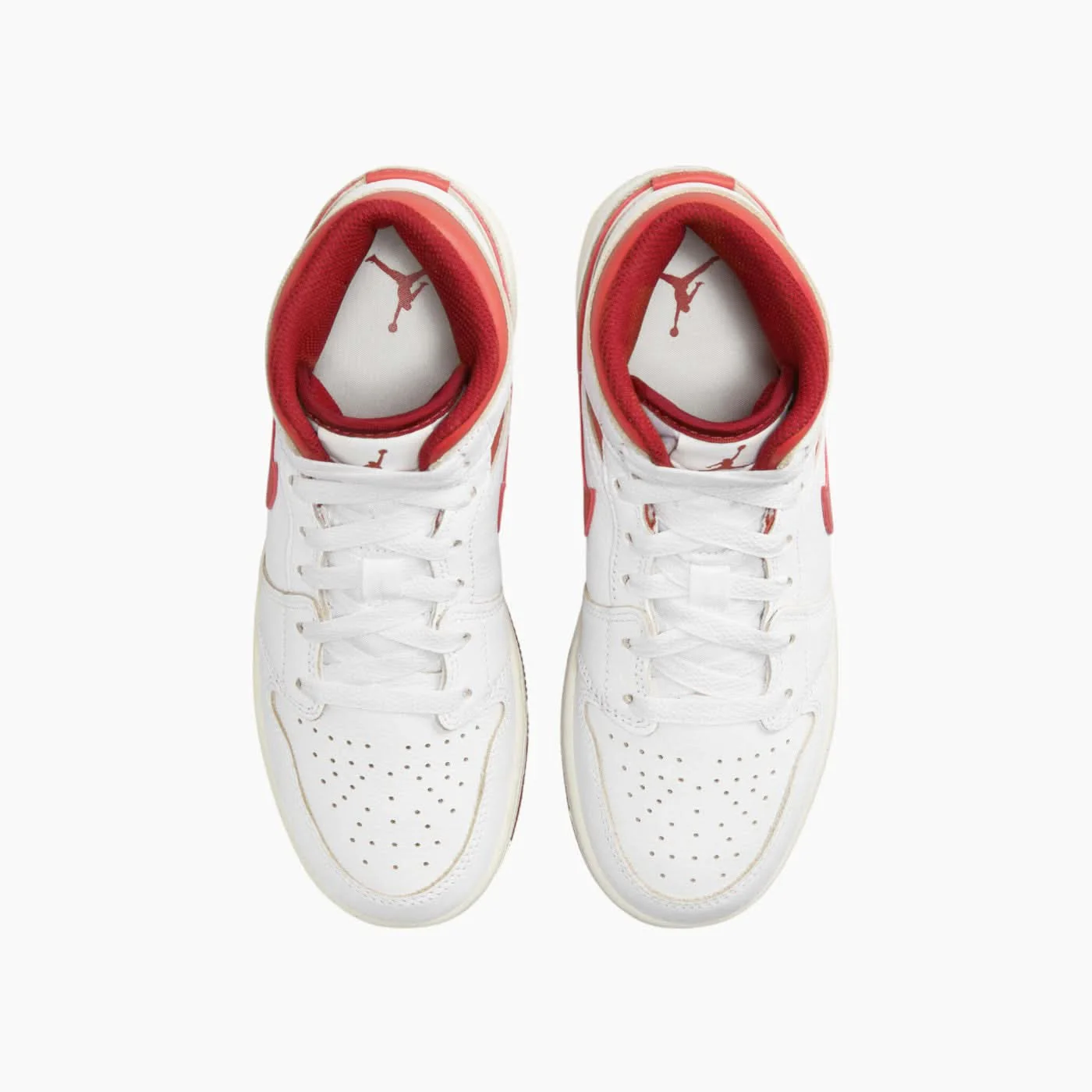 Air Jordan 1 Mid SE 'White Dune Red' Sneakers - Image 4
