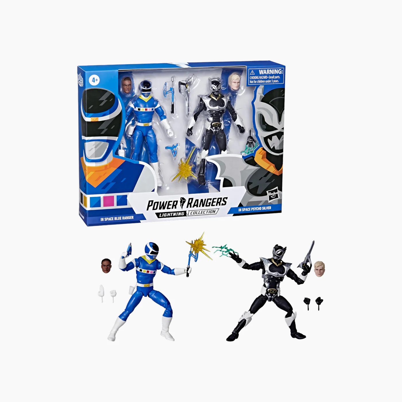 Hasbro Power Rangers Lightning Collection In Space Blue Ranger Vs. Silver Psycho Ranger 2-Pack Action Figures - Image 2