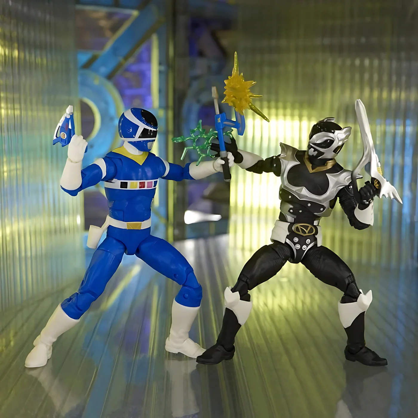 Hasbro Power Rangers Lightning Collection In Space Blue Ranger Vs. Silver Psycho Ranger 2-Pack Action Figures - Image 4