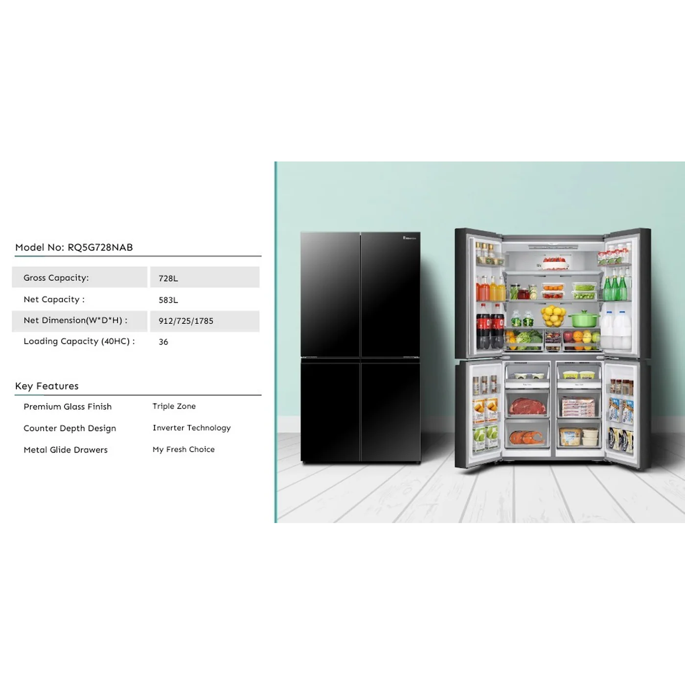 Hisense Refrigerator - 583 L - A+ - 4 Doors - Image 6