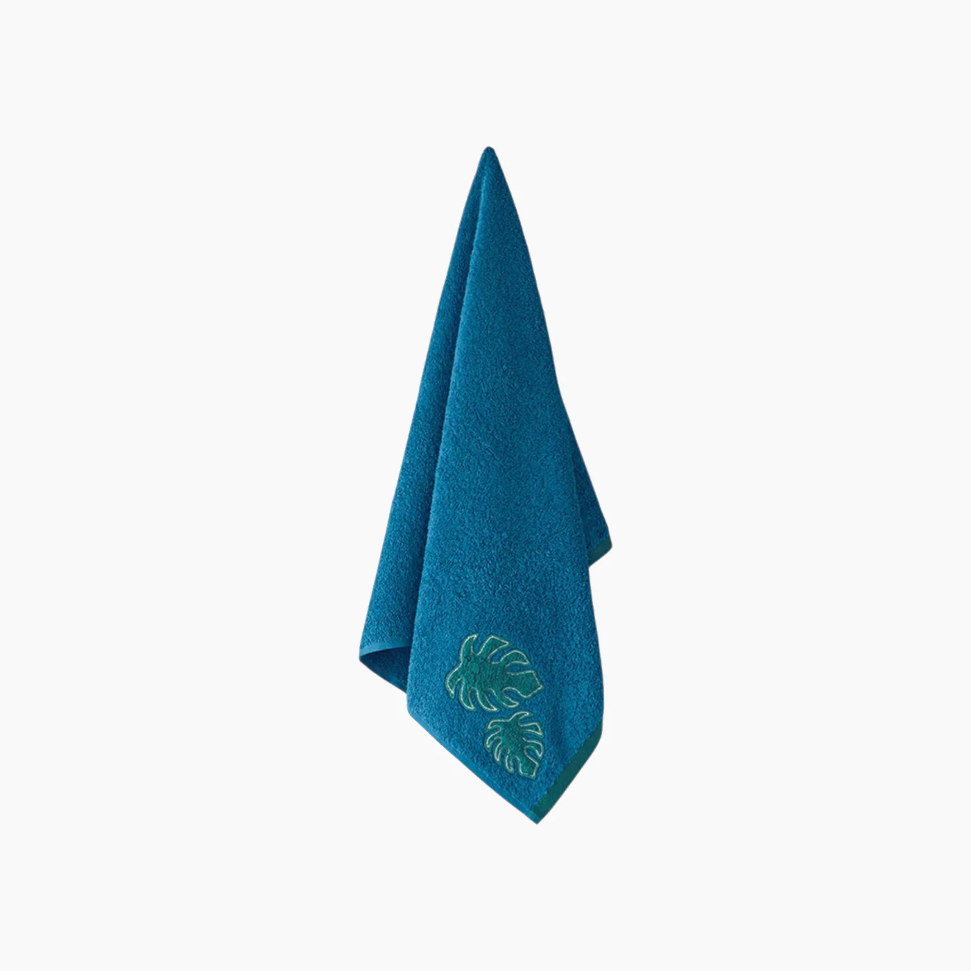 EH Living Hued Palm Cotton Applique Face Towel 50x80 cm Blue - Green