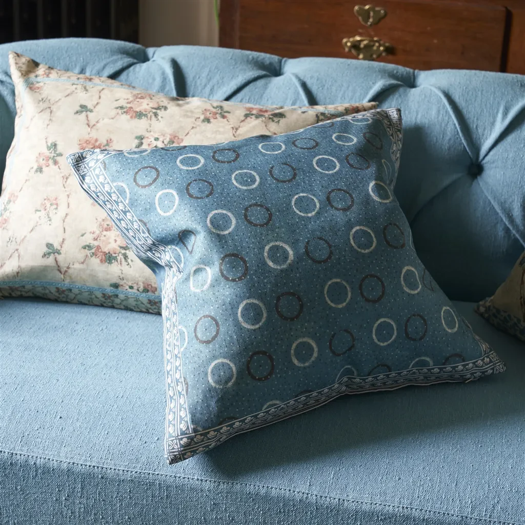 Designers Guild Indigo Circles Cushion - Image 4