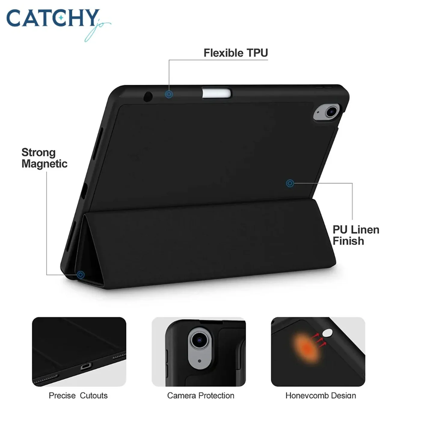 iPad Magnetic Trifold With Pen Slot Smart Case - Image 10