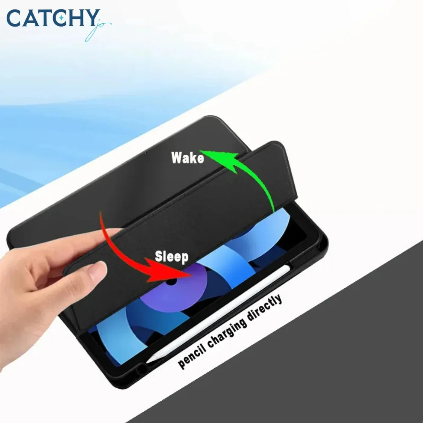 iPad Magnetic Trifold With Pen Slot Smart Case - Image 11