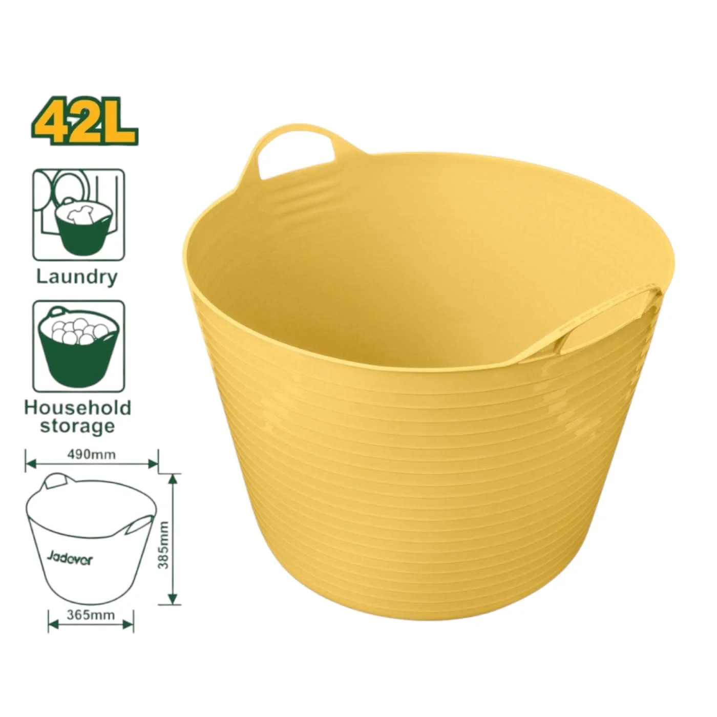 Jadever 42L Flexible Plastic Bucket - Image 2