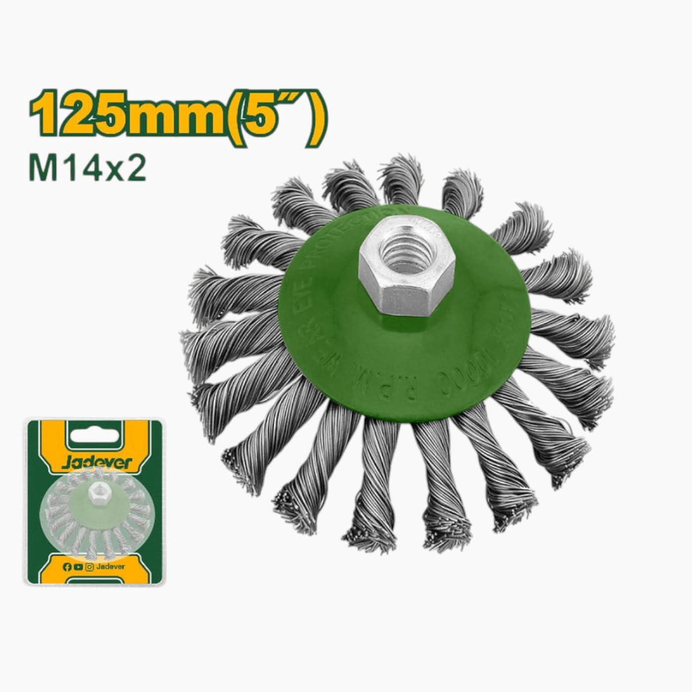Jadever 5" Twisted Angle Grinder Brush - Image 2