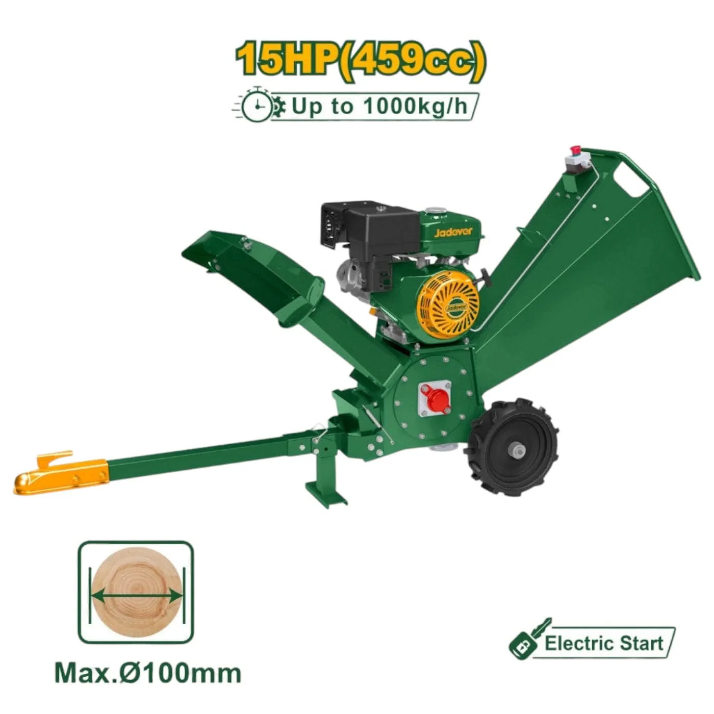 Jadever 7HP Gas Wood Chipper - Image 4
