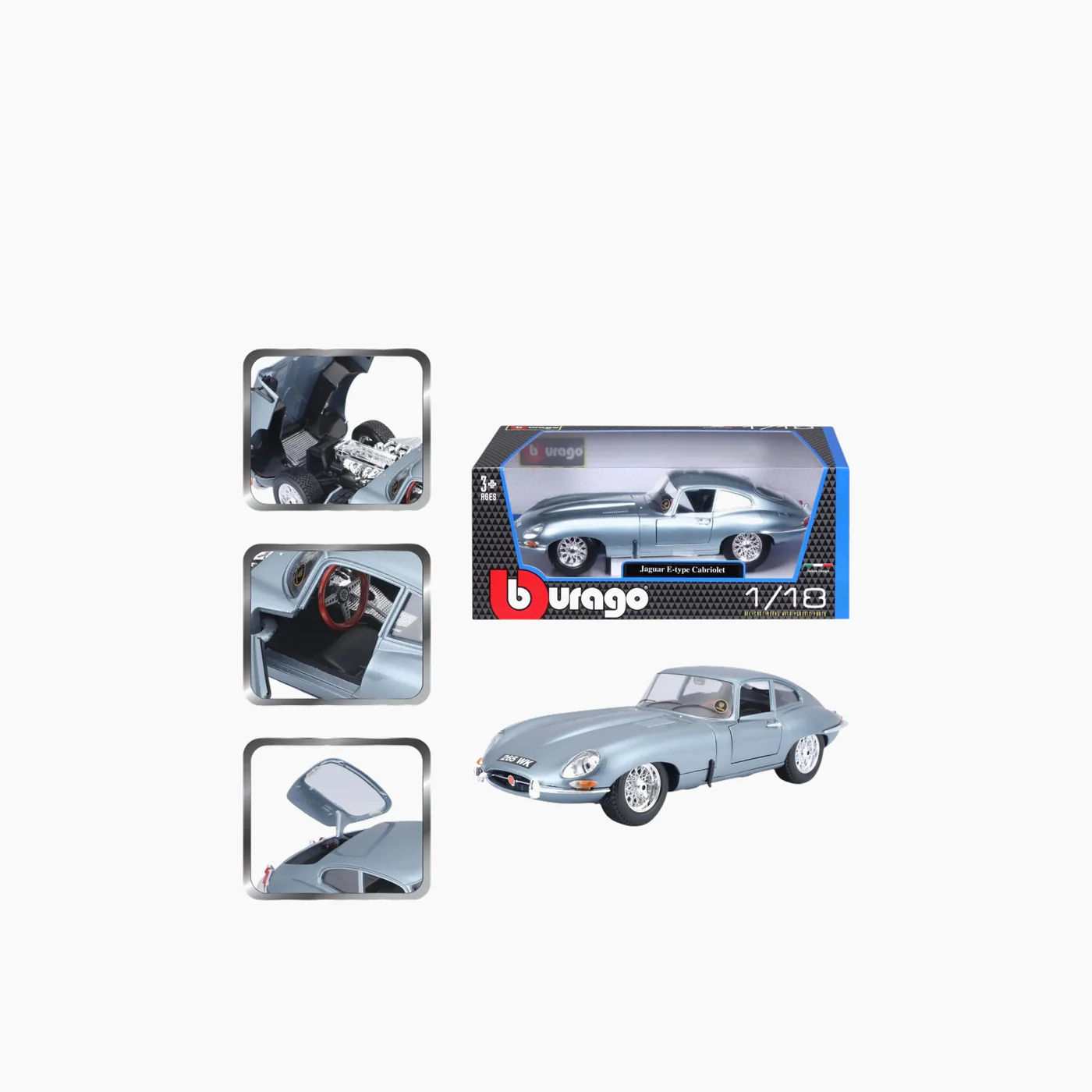 Maisto Burago Jaguar E-Type Coupe (1961) 1:18 Collection B - Image 6